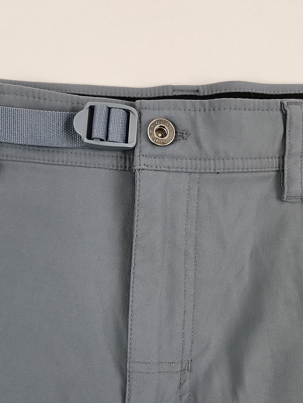 Gerry Mens Gray Outdoor Performance Hiking Shorts Size 38 Integrated Belt